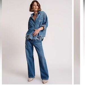 One Teaspoon Jackson Mid Waist Wide Leg Jeans